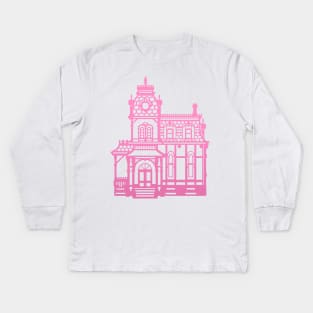 Victorian Home Pink Kids Long Sleeve T-Shirt